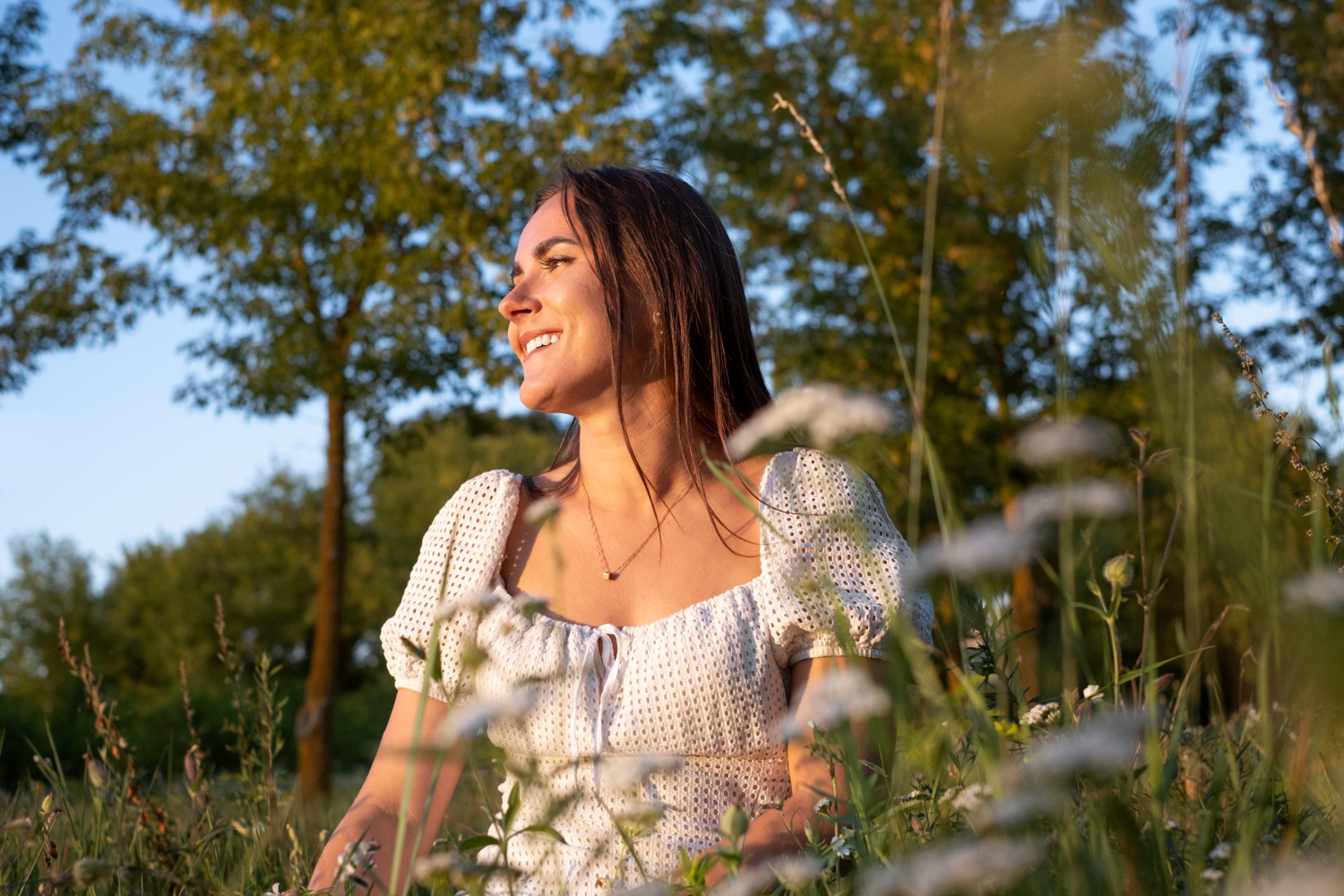 happy women in nature after getting therapy in wheaton